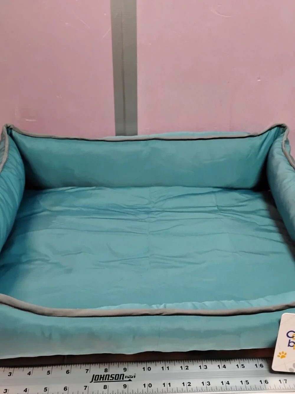Cabbay Waterproof Dog Bed Pet Cushion Teal Washable Rectangle Crate Bed 22x17
